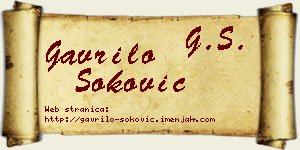 Gavrilo Soković vizit kartica